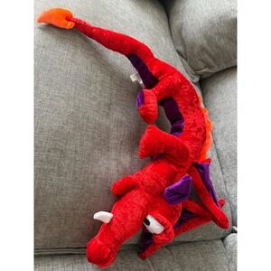 Classic Toy Company Red Dragon Plush Large 35 Inch Poseable Fantasy Stuffed Anim